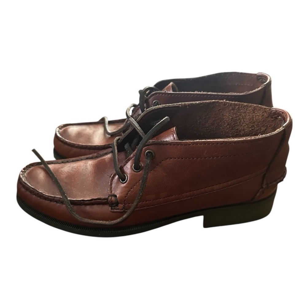 Sebago Women's Leather Ankle English Country Boots in Rich Brown